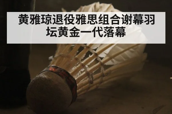 黄雅琼退役雅思组合谢幕羽坛黄金一代落幕
